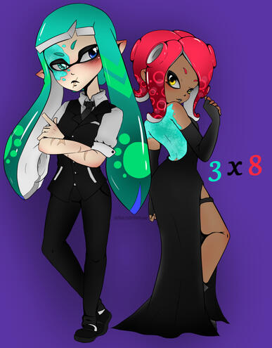 Agent 3 and Agent 8 - Splatoon Fanart